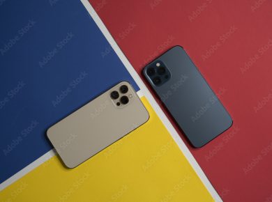 iPhone 15 concept. Presentation iPhone 15 Pro max gold and pacific blue, a Luxury Presentation